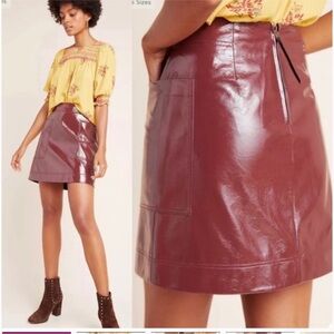 Maeve Anthropologie Faux Patent Leather Cargo
Pocket Mini Skirt Size 2 Petite